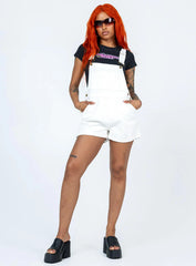 Kacey Short Overalls White