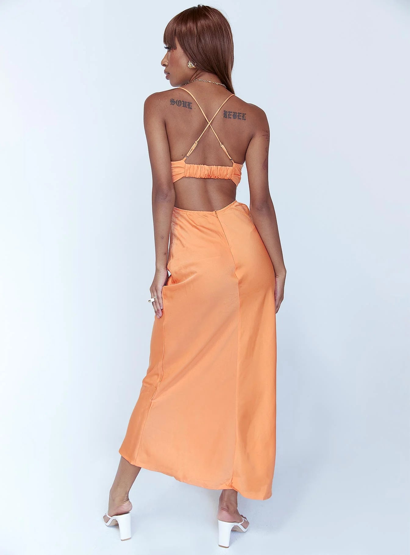 Giselle Midi Dress Orange