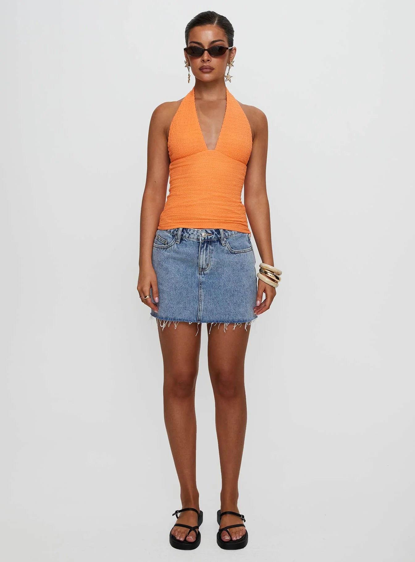 Emaline Halter Top Orange