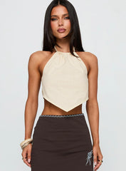 Just Imagine Tie Back Top Beige