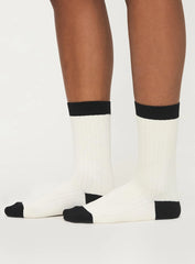 Yahya Crew Socks White / Black