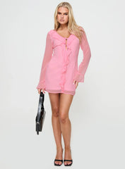 Marisela Long Sleeve Mini Dress Pink