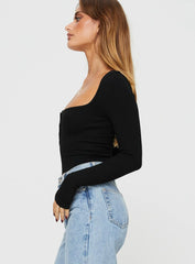 Ballard Long Sleeve Bodysuit Black