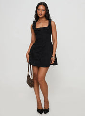 Oliveah Frill Mini Dress Black
