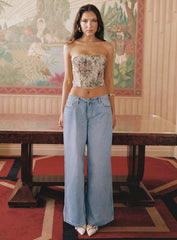 Ramos Low Rise Wide Leg Jeans Light Blue Wash Petite