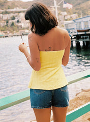 Lost Souls Strapless Cut Out Top Lemon
