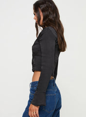 Watch Me Long Sleeve Top Black
