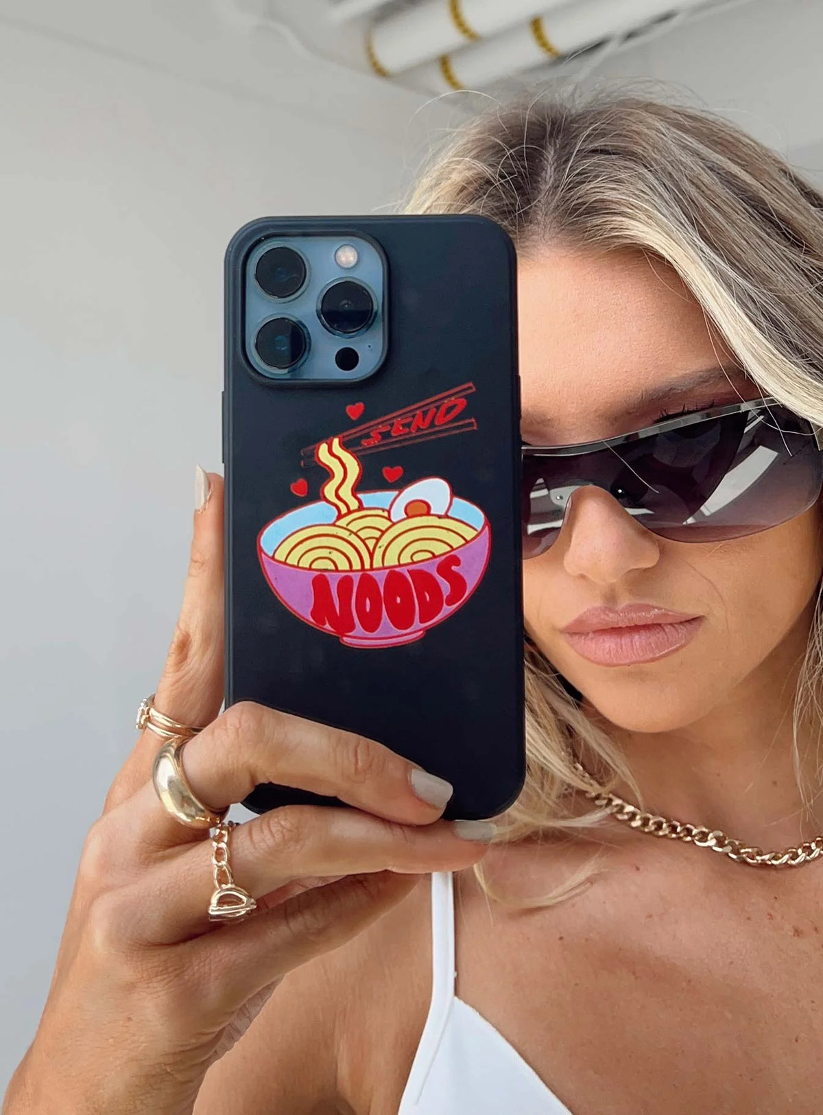 Send Noods iPhone Case Black