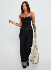 Hildy Tie Back Top Black
