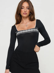 Keating Long Sleeve Bodysuit Black