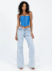 Yamie Bustier Top Blue