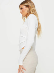 Dixon Long Sleeve Top White