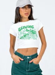 Growing Cropped Tee White