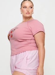 Breakfast Buffet Sleep Tee Pink Curve