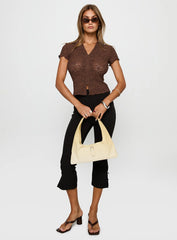 Best Shot Collared Top Brown