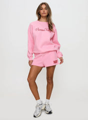 Princess Polly Sweat Short Bubble Text Pink / Red
