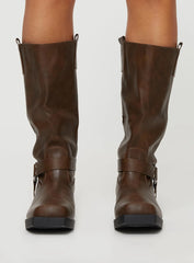 Wrecked Western Boots Brown