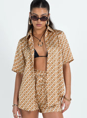 Ziggy Short Sleeve Shirt Orange Geo