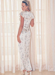 Armas Lace Trim Maxi Dress Floral