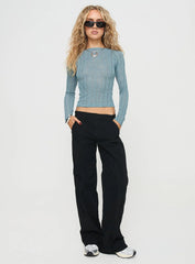 Oriton Long Sleeve Top Blue