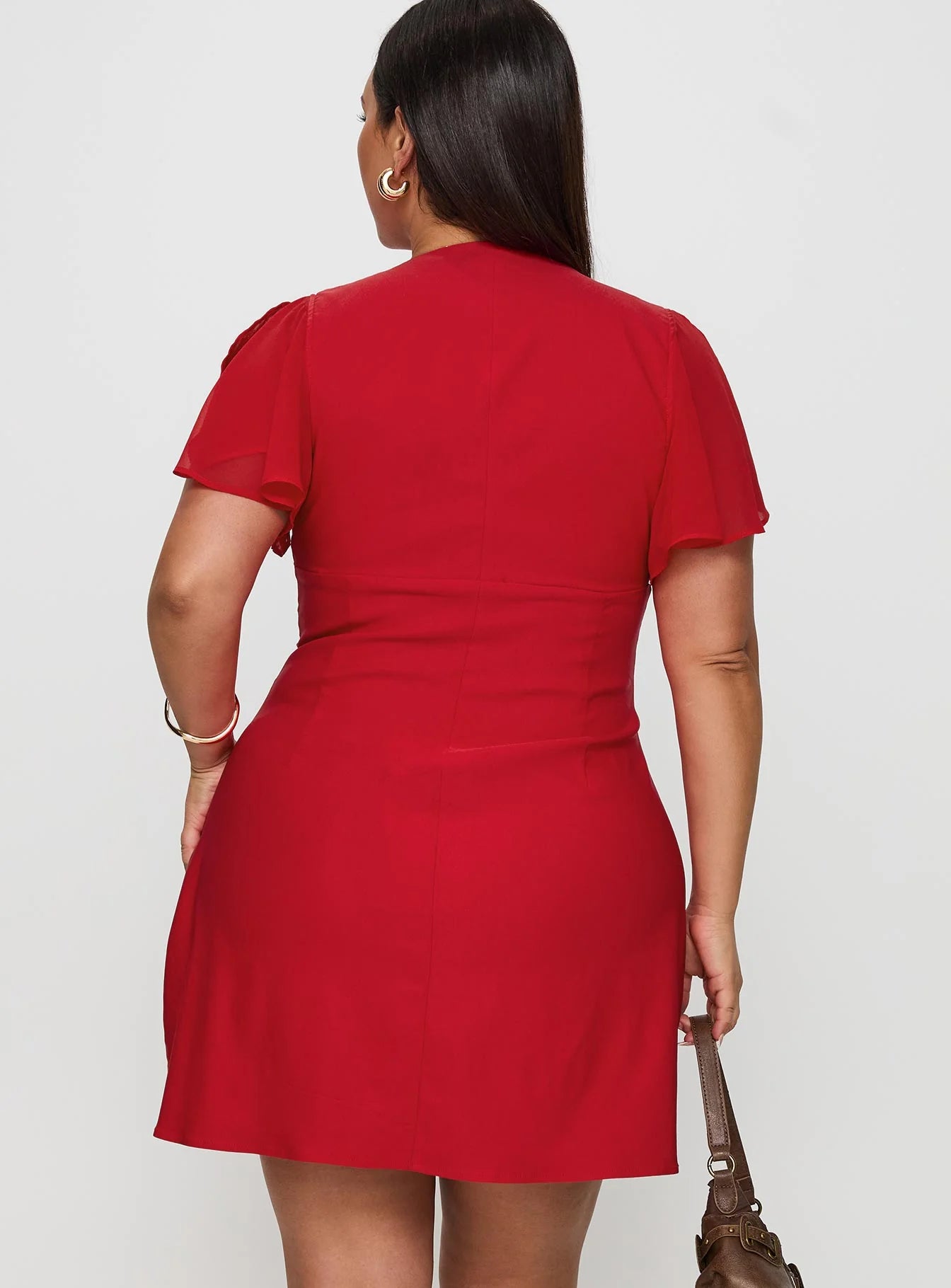 Florie Corset Mini Dress Red Curve