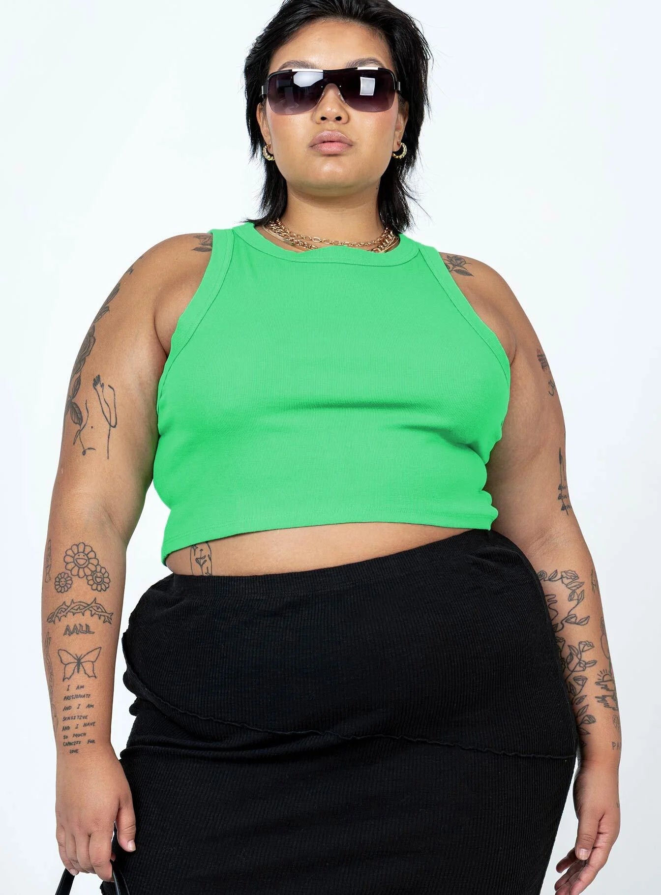 Classic Tank Top Green Curve