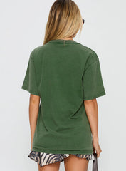Acdc Vintage Oversized Graphic Top Green