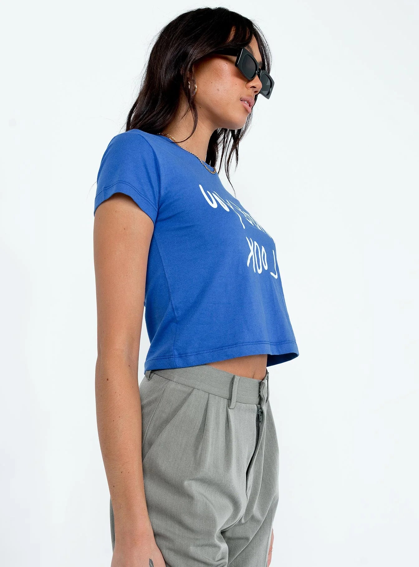 Made You Look Shrunken Tee Blue