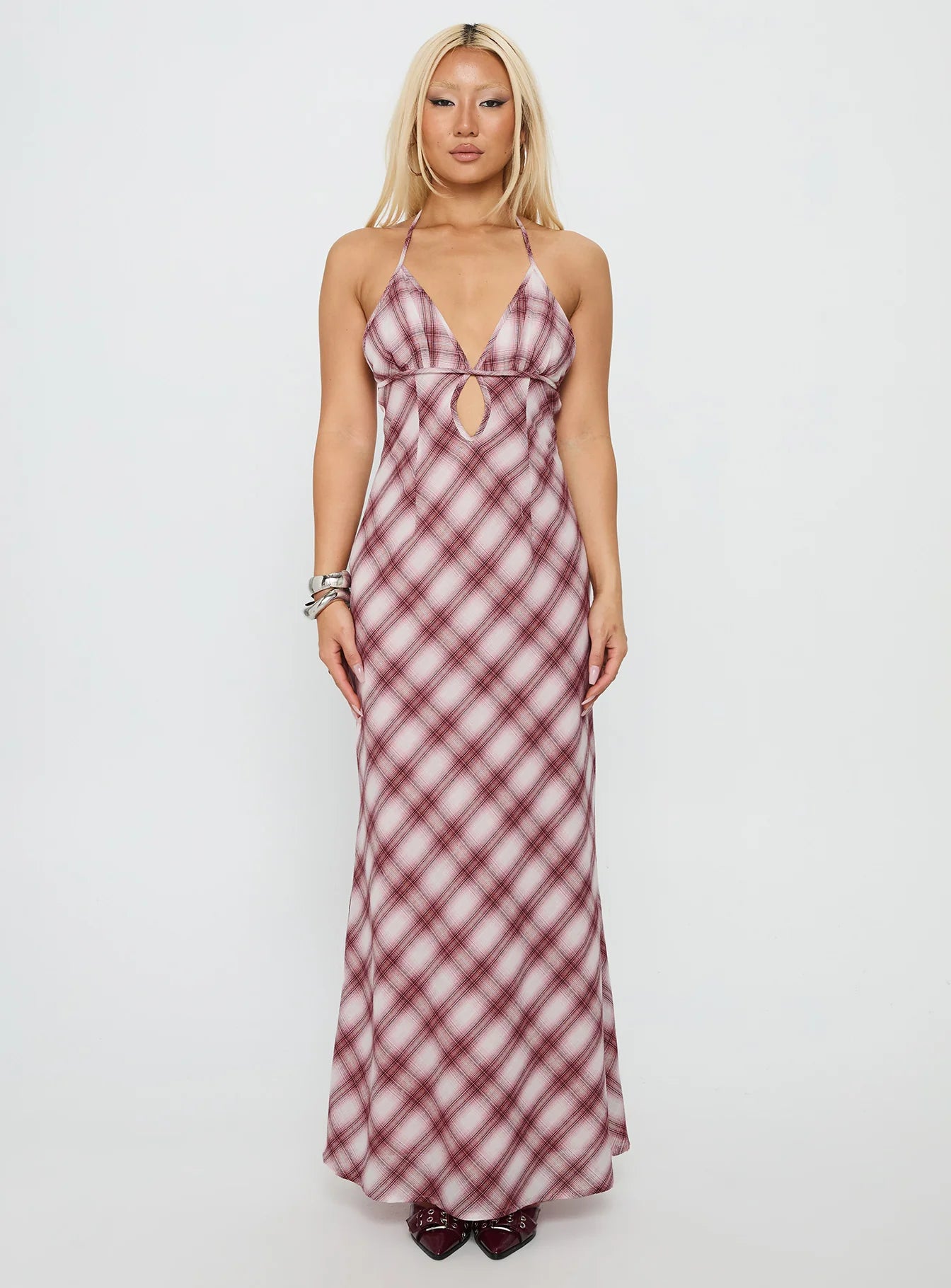 Momentous Backless Halter Maxi Dress Multi