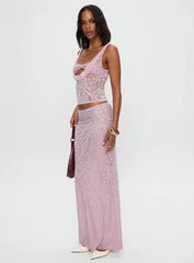 Kalei Maxi Skirt Pink Floral