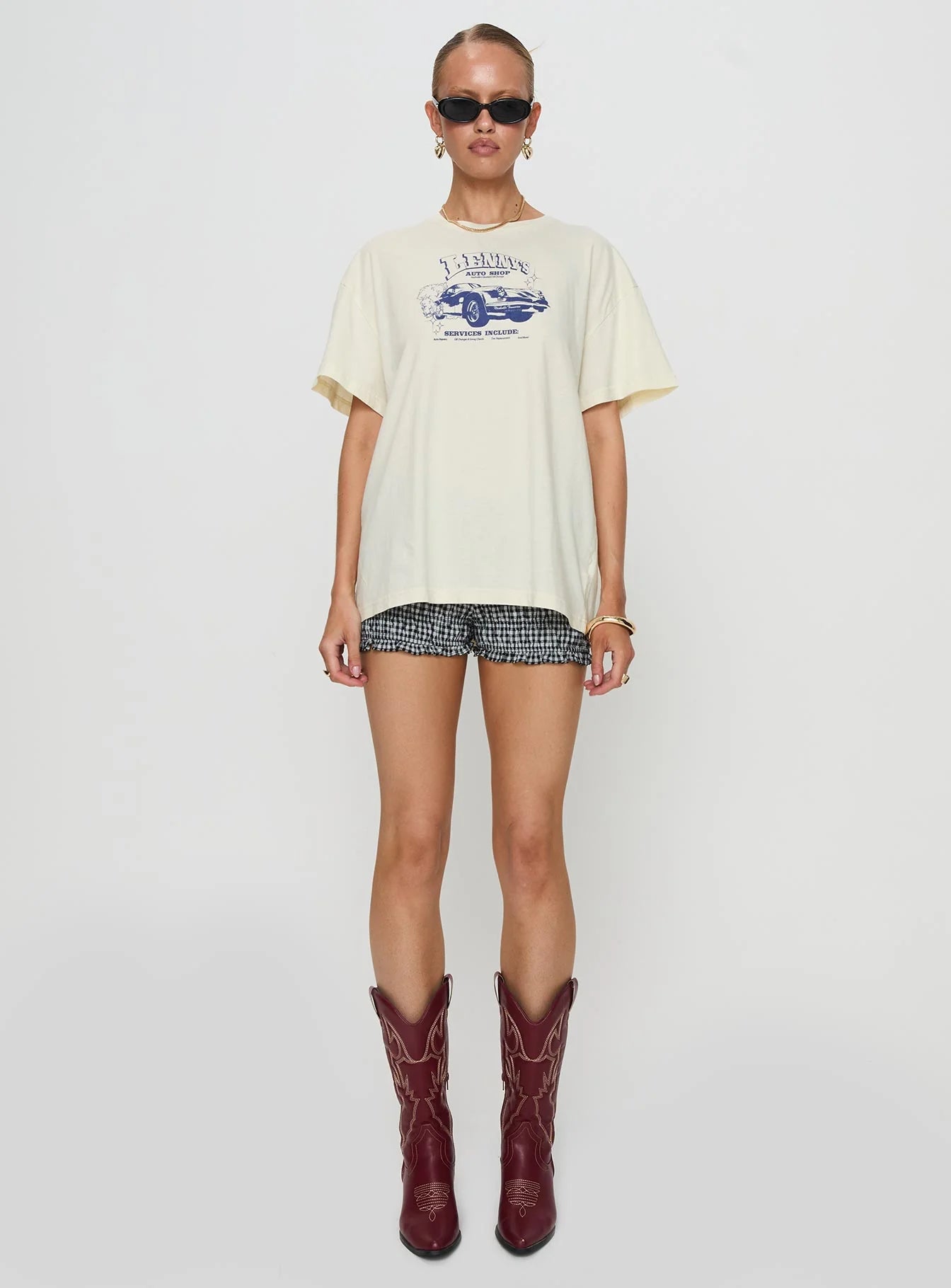 Lennys Auto Oversized Tee Cream