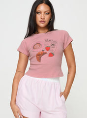 Breakfast Buffet Sleep Tee Pink