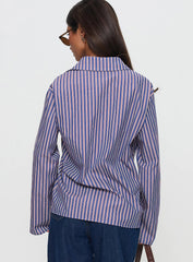 Trillian Long Sleeve Top Navy Stripe
