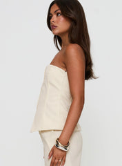 Lavish Living Strapless Top Cream
