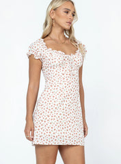 Reuben Mini Dress White Floral