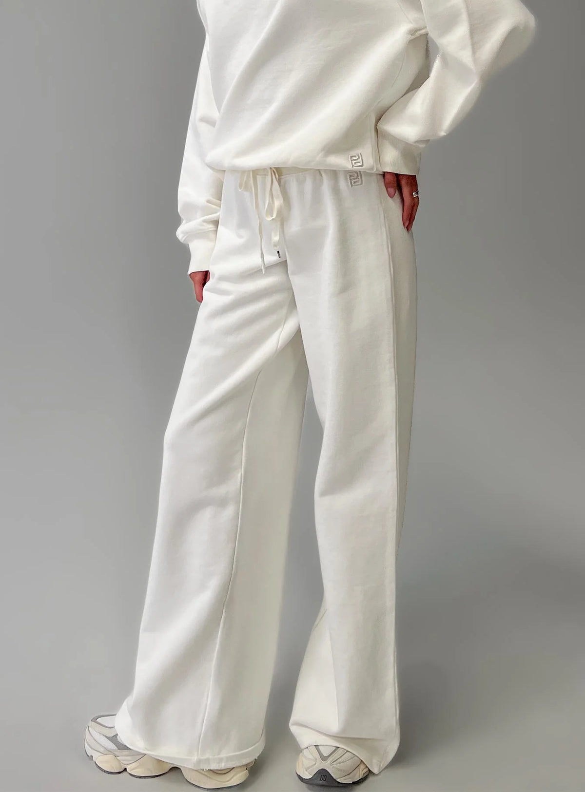Dodie Wide Leg Pants Washed White