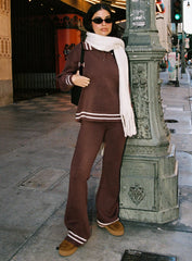 Square One Collared Jumper Brown / Cream