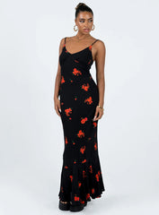 Lucan Maxi Dress Black / Red