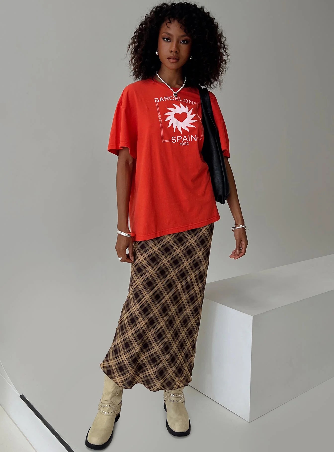 Party In Barcelona Oversized Tee Red