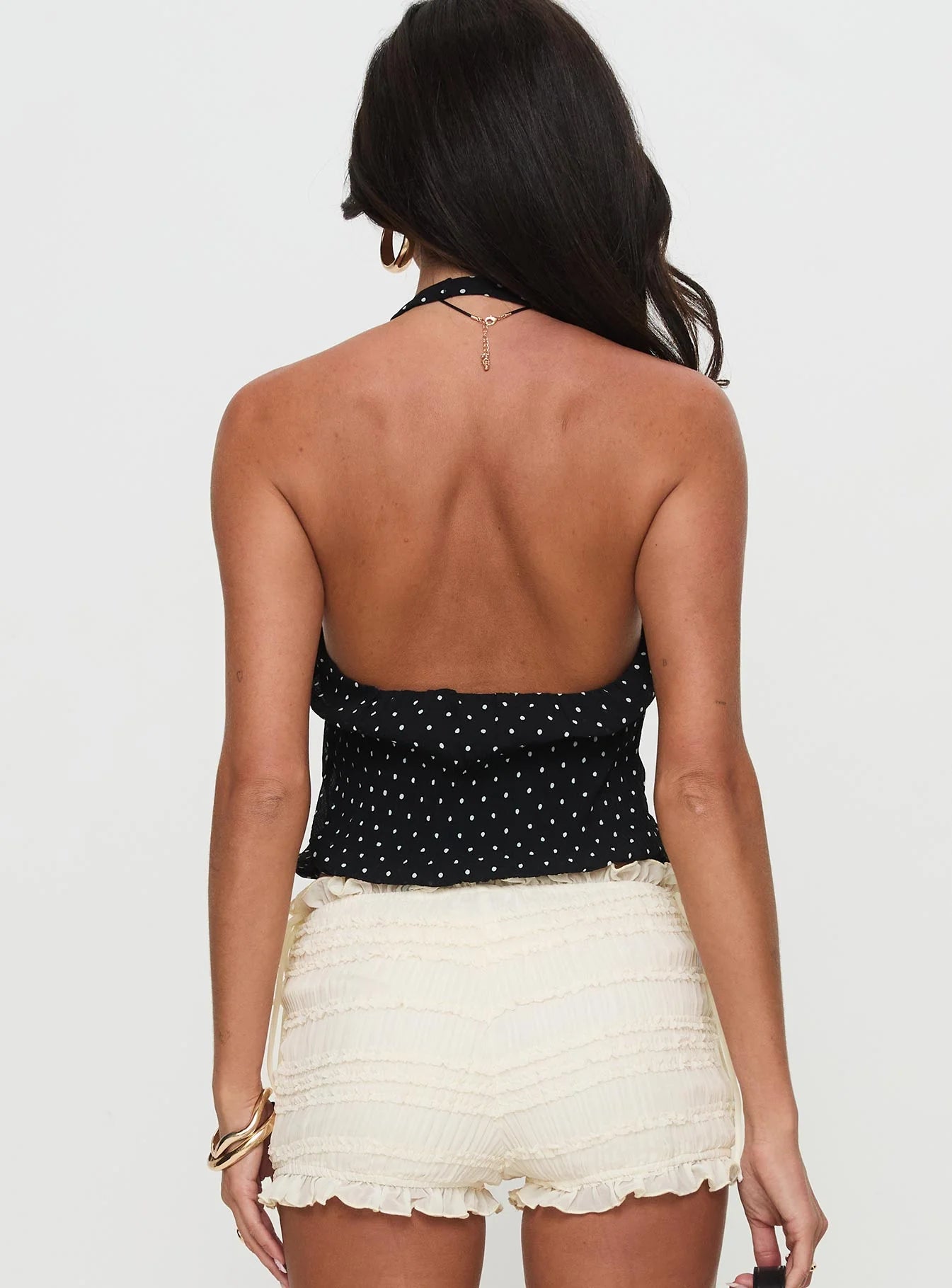 Brat Halter Top Onyx Polka
