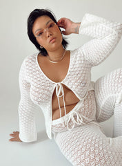 Wild & Free Crochet Top White Curve