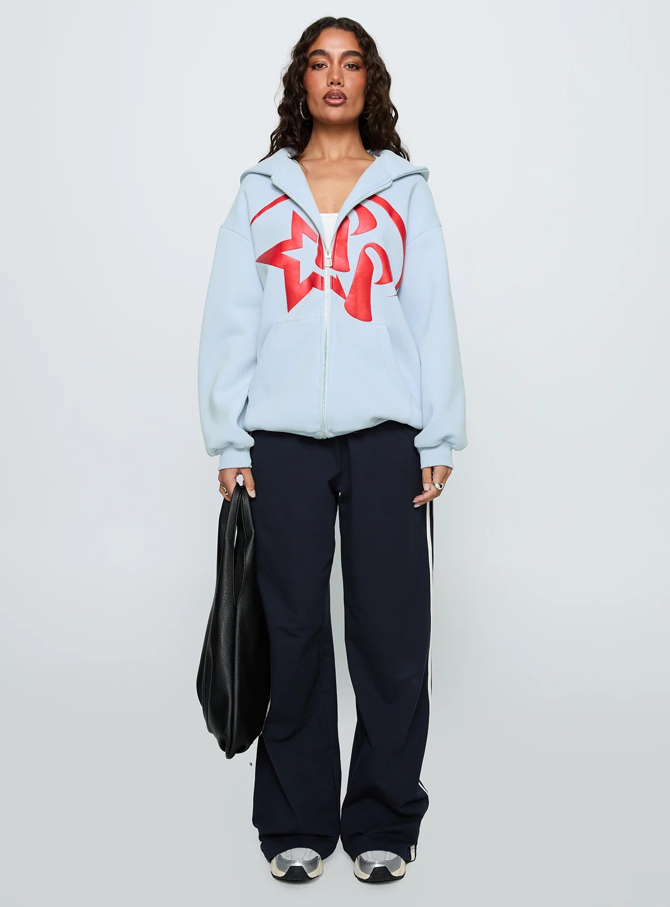 Starblazer Zip Up Graphic Hoodie Blue / Red