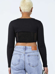 Not Your Baby Long Sleeve Top Black