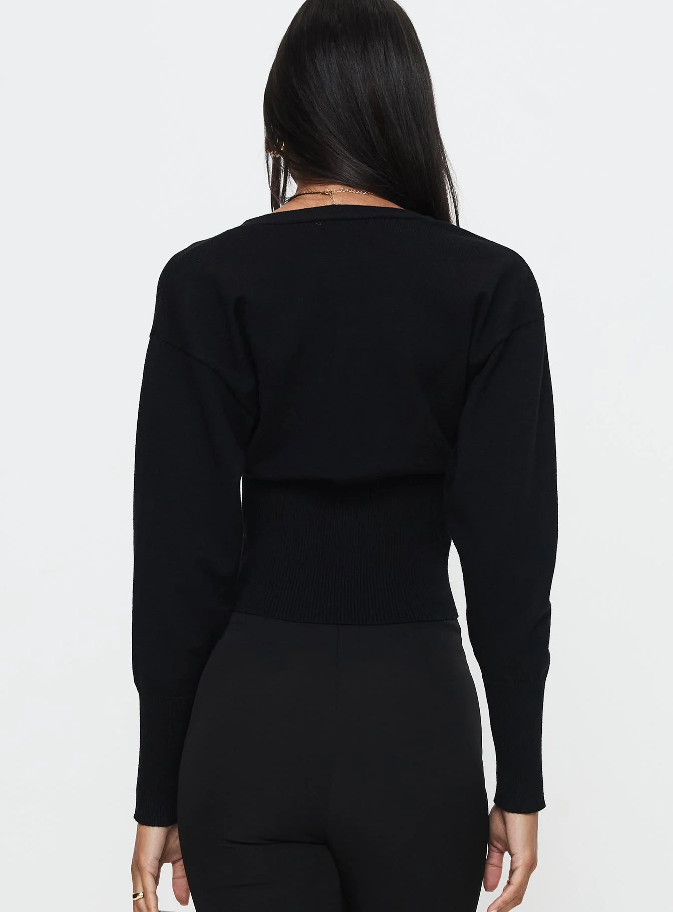 Wistfully Knit Cardigan Black