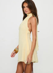 Infinito Scarf Tie Mini Dress Lemon