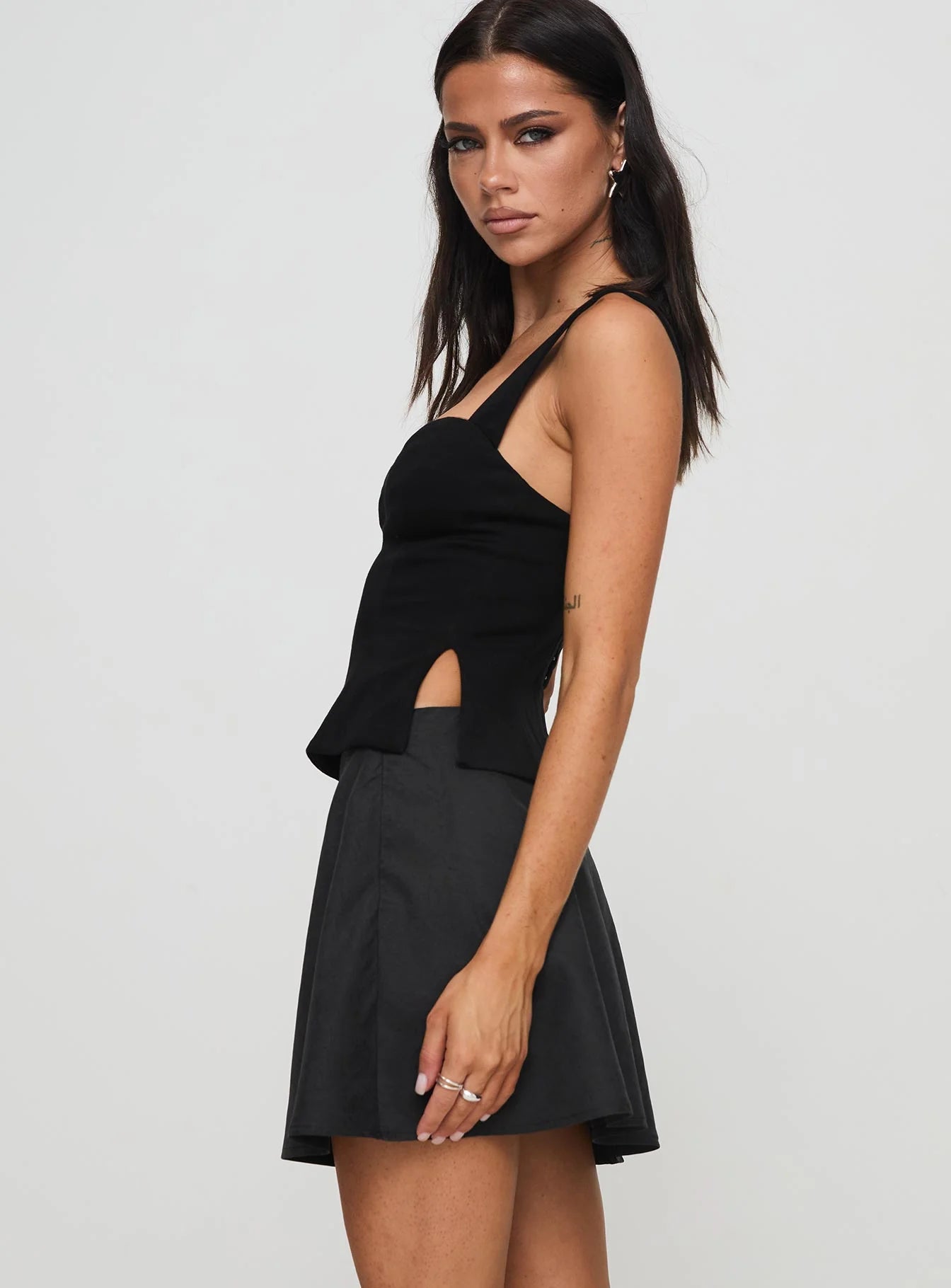 Dapple Bias Mini Skirt Black