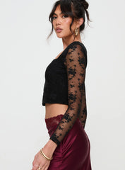 Lilting Long Sleeve Top Black