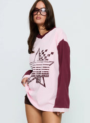 Starletta Long Sleeve Moto Top Pink