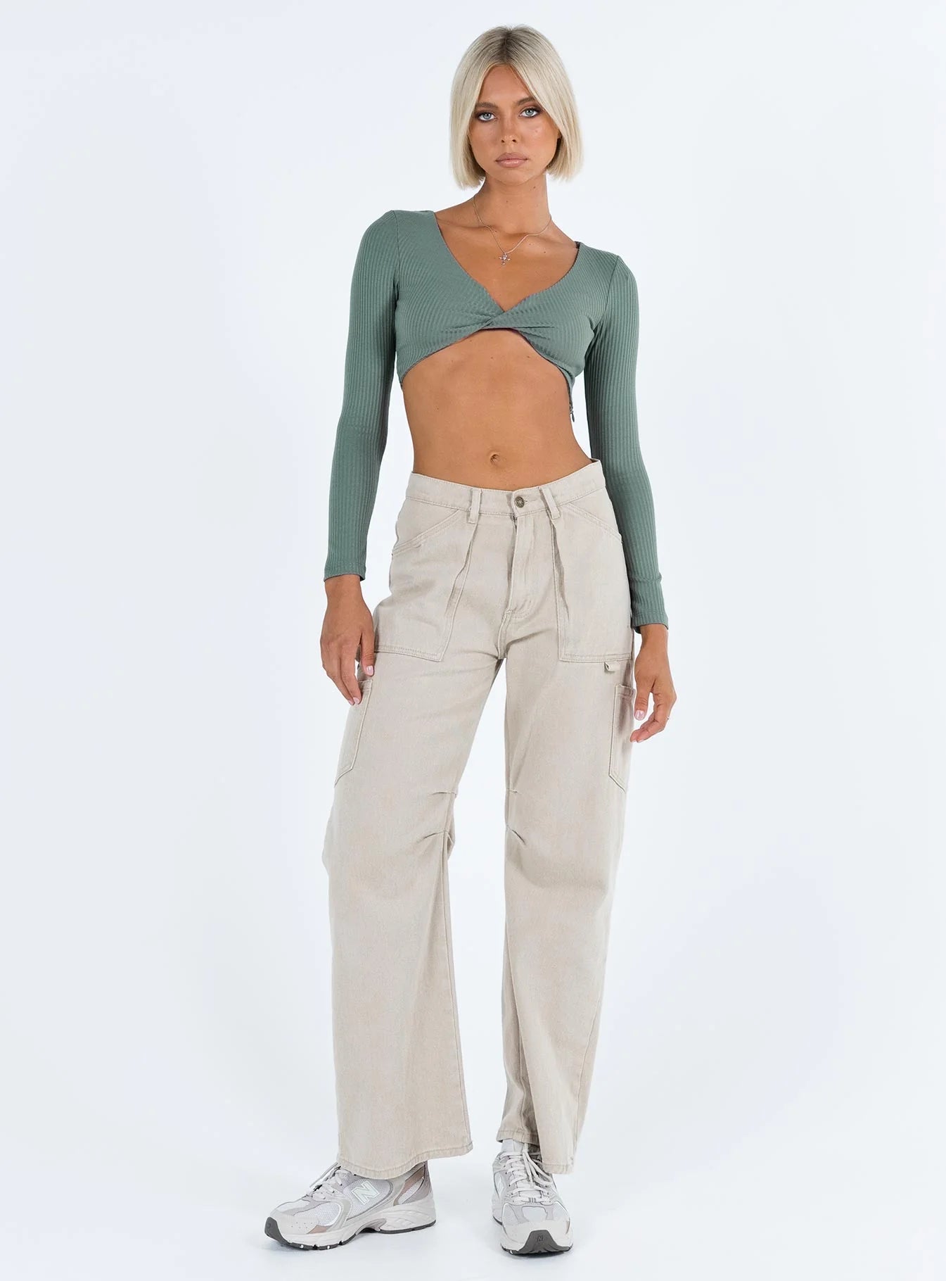 Kyora Long Sleeve Top Khaki