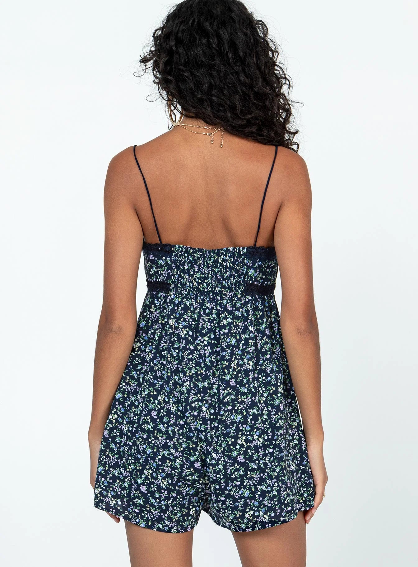 Emilee Floral Romper Navy
